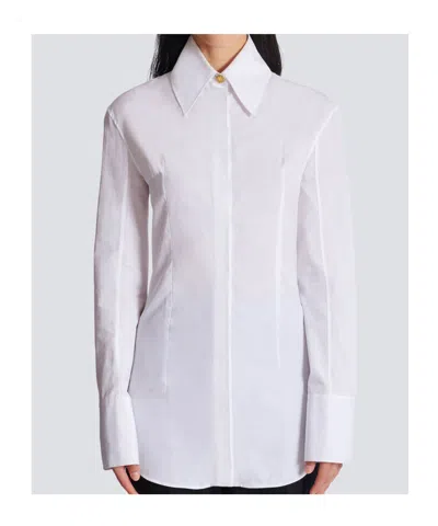 Balmain Cotton Poplin Shirt In White