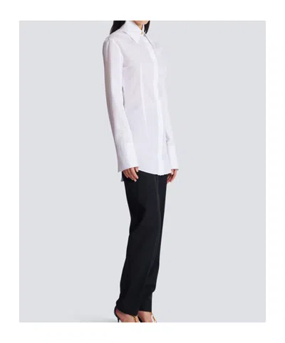 Balmain Cotton Poplin Shirt In White