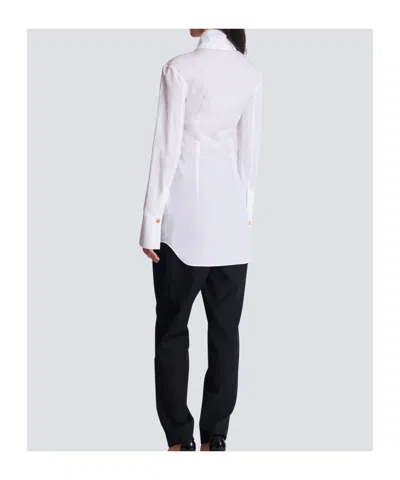 Balmain Cotton Poplin Shirt In White