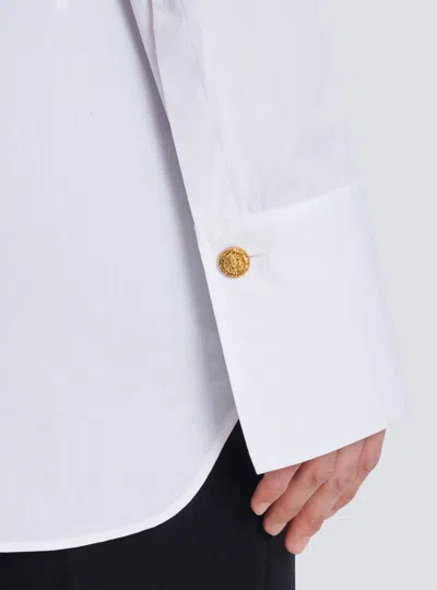 Balmain Cotton Poplin Shirt In White