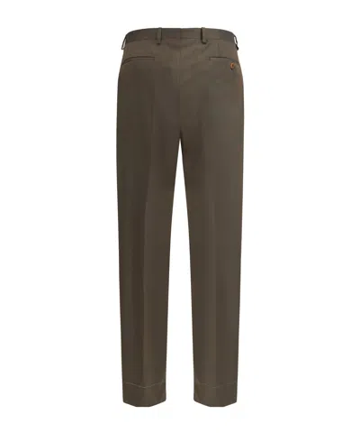 Brioni Bicolor Fleece Wool Casual Pants In Green