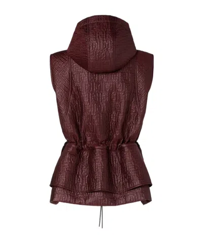Fendi Quilted Nylon Vest In Red
