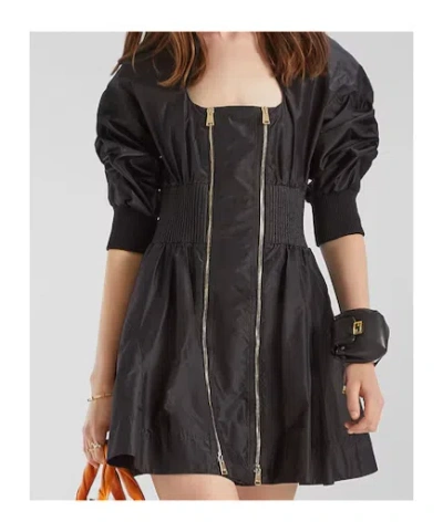 Fendi Zip-up Mini Dress In Black