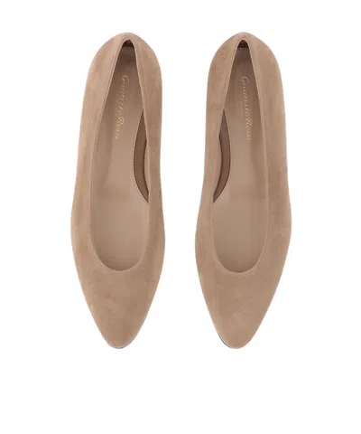 Gianvito Rossi Point-toe Ballet Flats In Brown