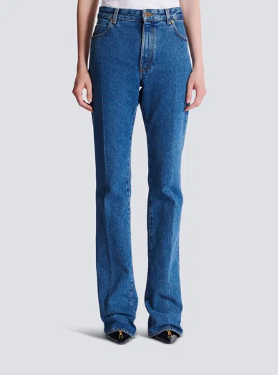 Balmain Straight-leg Denim Jeans In Blue