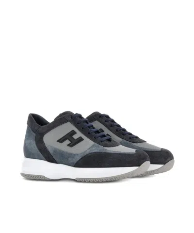 Hogan Interactive Logo-appliqué Sneakers In Black