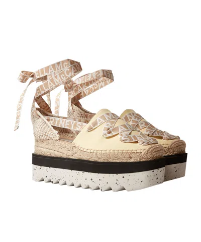 Stella Mccartney Gaia Platform Strapped Espadrilles In Yellow