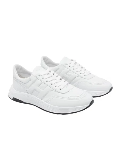 Hogan Suede Leather Hyperlight Trainers In White