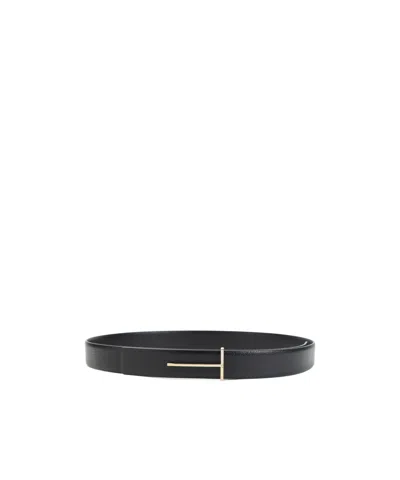 Tom Ford Smooth Finish Leather Belt Accessory In Black