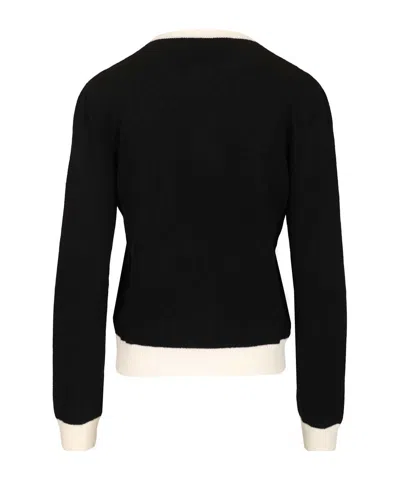 Marni Logo Patch Kntted Cardigan In Black