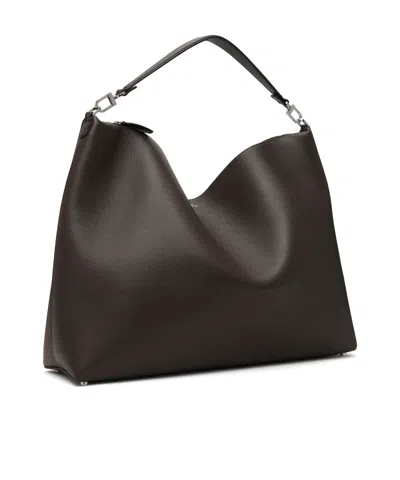 Totême Brown Bevel Grained-leather Tote In Brown