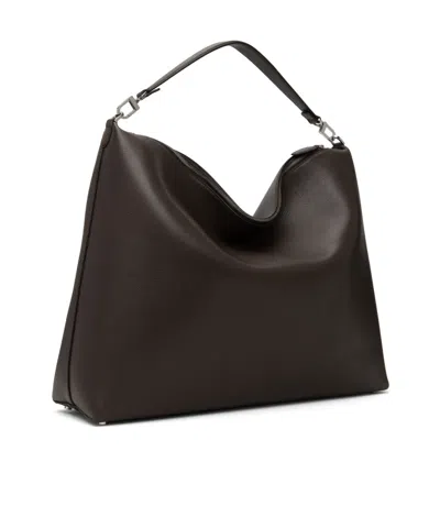 Totême Brown Bevel Grained-leather Tote In Brown