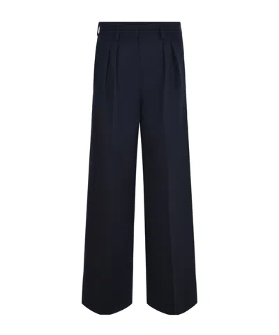 Max Mara Casual Pants With Belt Loops In Blue