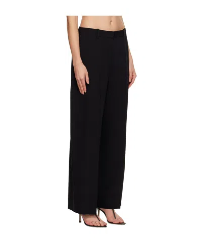 Totême Wide-leg Casual Pants With Belt Loops In Black