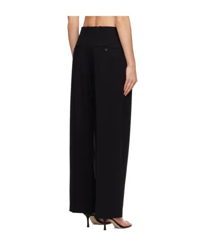 Totême Wide-leg Casual Pants With Belt Loops In Black