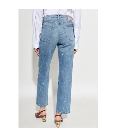 Rag & Bone Harlow Mid-rise Ankle Straight Jeans In Blue