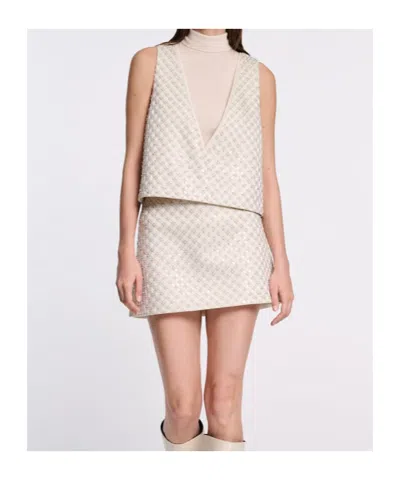 Dorothee Schumacher Sequin Embellished Crop Top In Duchesse In White