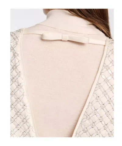 Dorothee Schumacher Sequin Embellished Crop Top In Duchesse In White