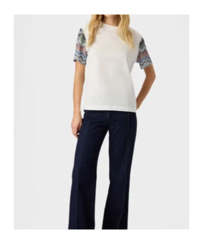 Missoni Cotton Jersey Crewneck T-shirt With Contrast Sleeves In Multi