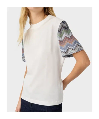 Missoni Cotton Jersey Crewneck T-shirt With Contrast Sleeves In Multi