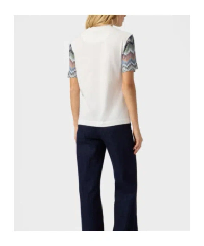 Missoni Cotton Jersey Crewneck T-shirt With Contrast Sleeves In Multi