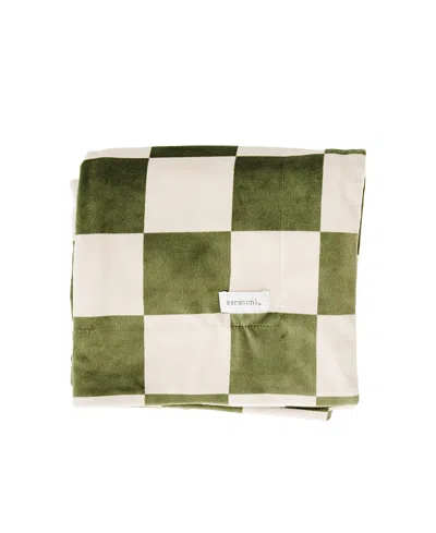 Saranoni Minky Stretch Receiving Blanket In Green
