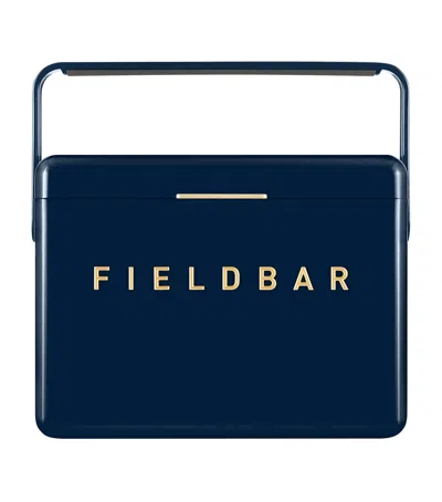 Fieldbar Mini Bar Cooler Box With Leather Sling In Blue