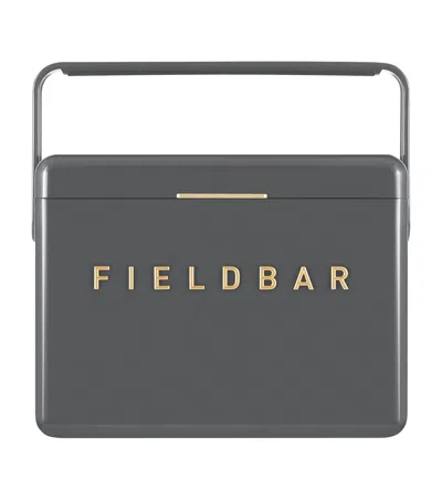 Fieldbar Mini Bar Cooler Box With Leather Sling In Gray