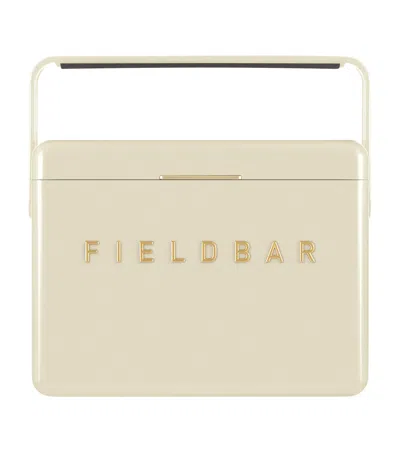 Fieldbar Mini Bar Cooler Box With Leather Sling In White