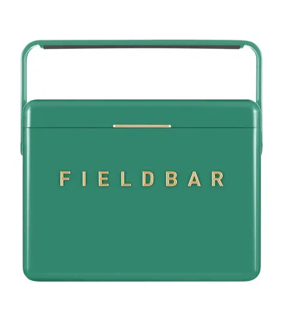 Fieldbar Mini Bar Cooler Box With Leather Sling In Green