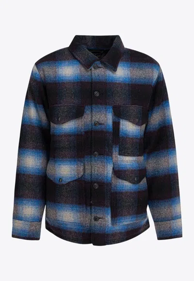 Filson Wool Blend Overshirt Jacket In Blue