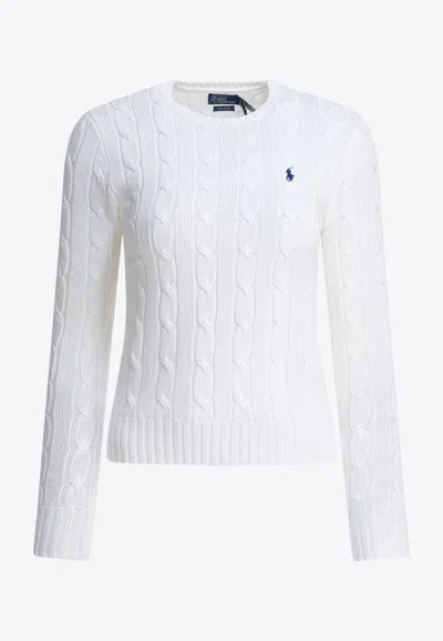 Polo Ralph Lauren Cable-knit Logo Sweater In White
