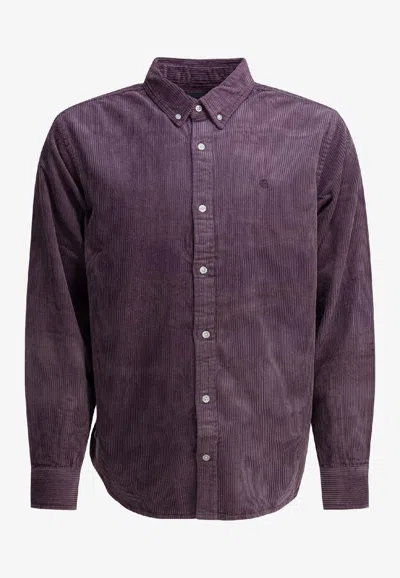 Carhartt Madison Cord Long-sleeved Corduroy Shirt In Purple