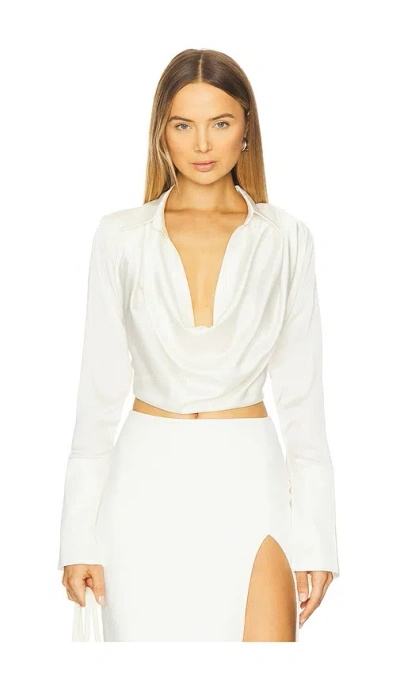 Ceren Ocak Shawl Shirt In White