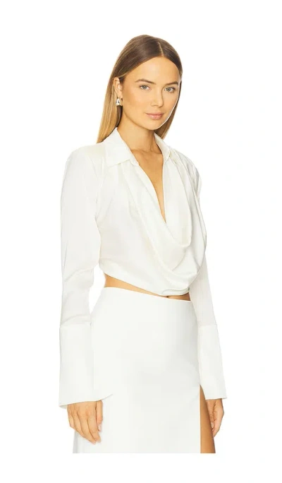 Ceren Ocak Shawl Shirt In White