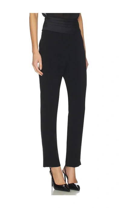 Sans Faff Tuxedo Cigarette Pants In Black