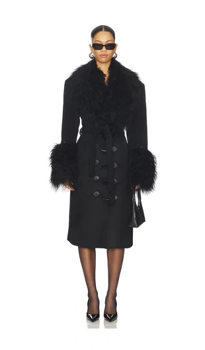 Ow Collection Frances Wool Coat In Black