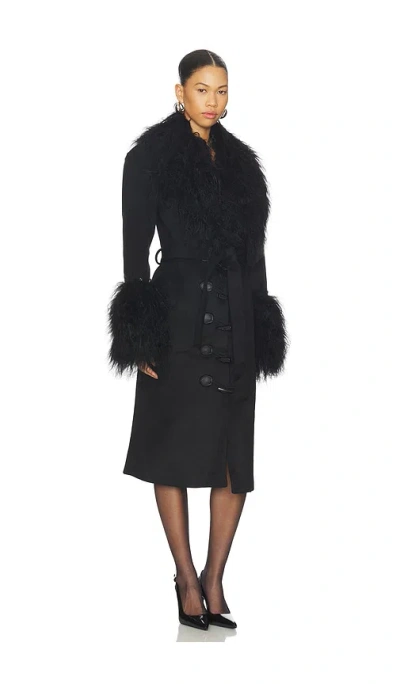 Ow Collection Frances Wool Coat In Black