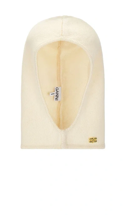 Ganni Yak Mix Balaclava In Neutral