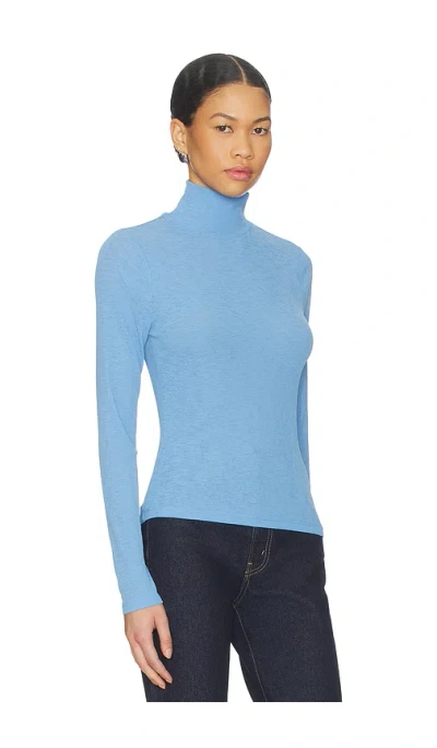 Veronica Beard Wyeth Long Sleeve Turtleneck Tee In Blue
