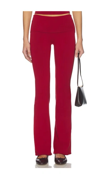 Skims Cotton Jersey Foldover Pant In Red