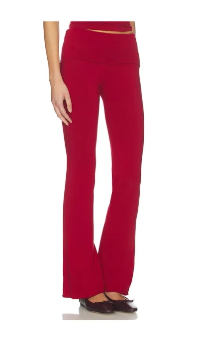 Skims Cotton Jersey Foldover Pant In Red