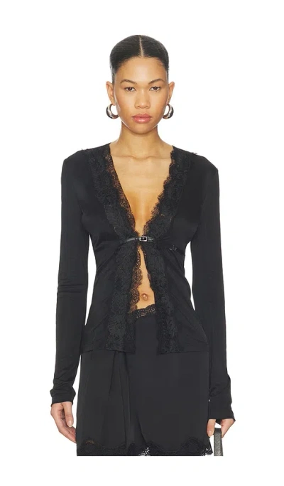 Vaillant Long Sleeve Fitted Cardigan In Black