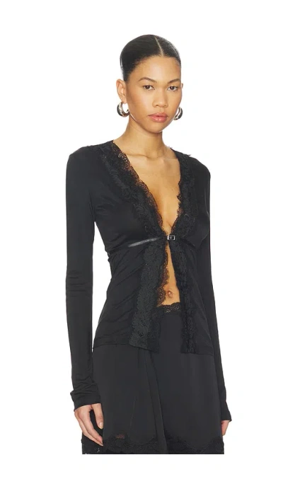 Vaillant Long Sleeve Fitted Cardigan In Black