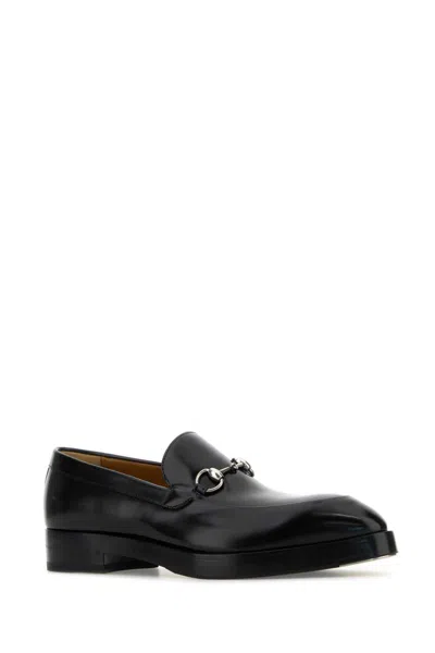 Gucci Black Leather Loafers In Black