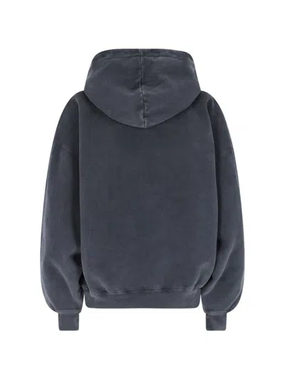 Anine Bing Oversized Grey Sweatshirt With Bold Branding And Relaxed Fit In Gray