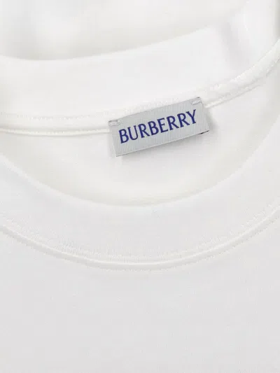 Burberry Equestrian Knight Design Cotton T-shirt In White