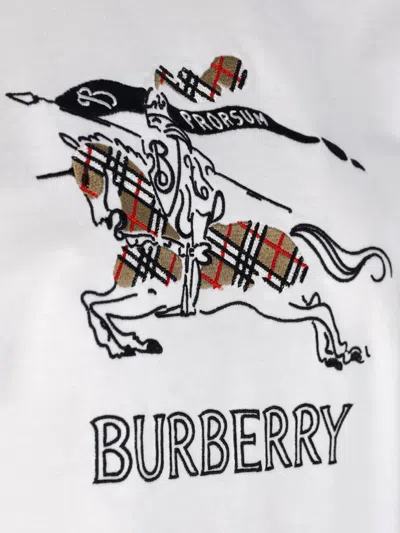 Burberry Equestrian Knight Design Cotton T-shirt In White