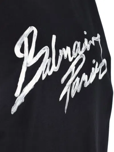 Balmain T Shirts Black In Black