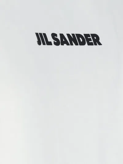 Jil Sander Short-sleeve T-shirt With Centered Logo Detail In White